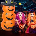 Stackable Pumpkin Tumbler - Witch Hat Ghost Faces Trick or Treat Party Decor