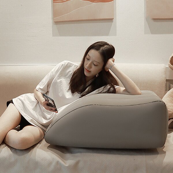 Flocking Foot Pillow - Soft Coated Inflatable Enhanced Home Comfort Rest Tool