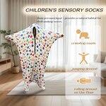 Dinosaur Sensory Sock - Rainbow Pattern Promote Relaxation Enhance Proprioception