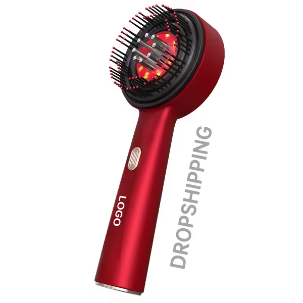 Hair Comb Manufacturer - Multi-Functional Scalp Massager Brush Red Blue Light with Oil Applicator