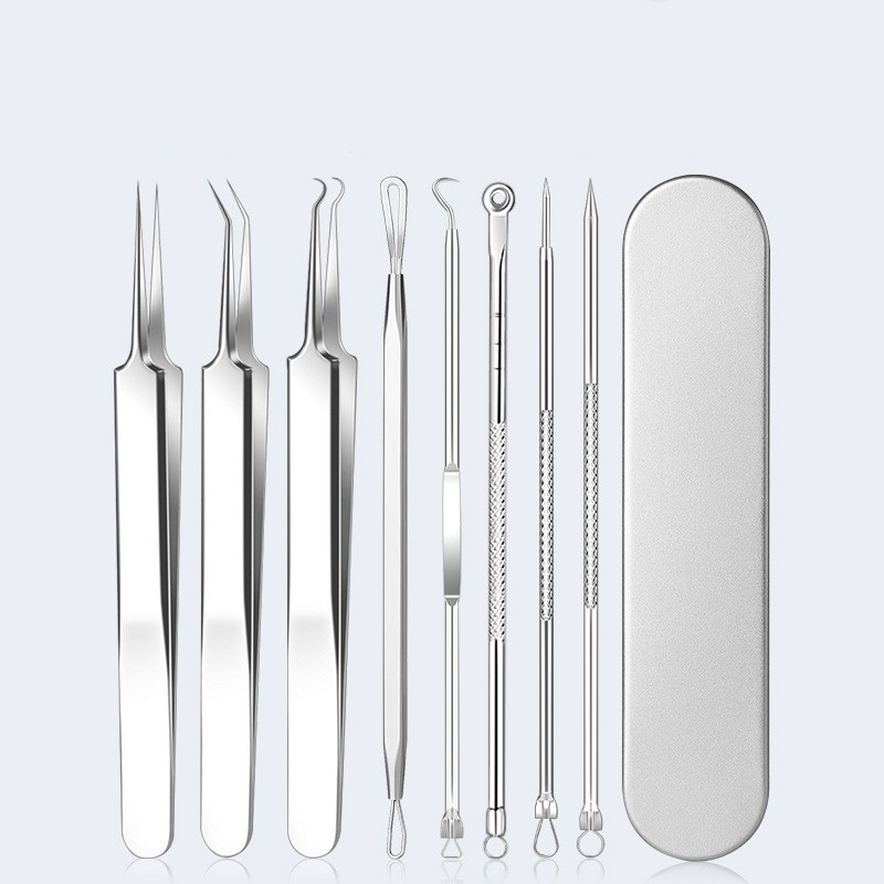 Pimple Popper Tool Factory - 8pcs Blackhead Acne Removal Extractor Set