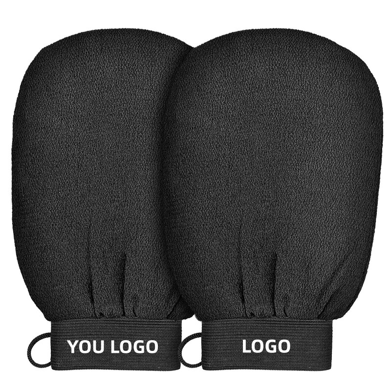 Exfoliating Gloves Factory - Black 150D Custom Logo Bath Mitt