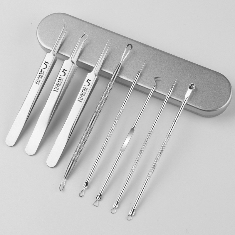Blackhead Remover Kit Supplier - 8pcs Acne Extraction Tool Set