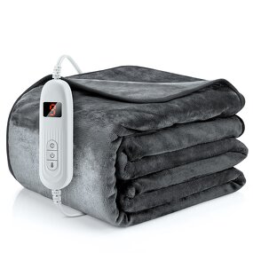 Heated Blanket Manufacturer - 62*84'' Oversize Electric Soft Flannel Body Warmer with ETL Certification AC 100-240V