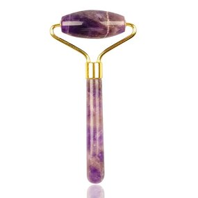 Facial Massager Manufacturer - Natural Stone Jade Acupressure Anti-Aging Crystal Single Head Amethyst