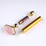 Facial Massager Manufacturer - Vibrating SPA Collection with 24K Gold Bar & Pink Quartz Jade Roller