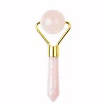 Jade Roller Manufacturer - 3D Acupressure Anti-Aging Single Head with Rose Quartz & Jade