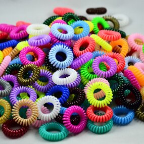 Hair Ties Manufacturer - Wholesale Fashion Elastic Plastic Telephone Wire Cords 3.5cm Traceless Ring
