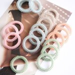 Hair Ties Manufacturer - Wholesale Women's Fashion Transparent Wire-Clamped Beaded Telephone Line Elastic Bands