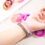 Hair Ties Manufacturer - Wholesales Women's Scrunchies 4cm Curly TPU Telephone Wire Line Elastic Rope