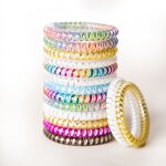 Hair Ties Manufacturer - Fashion Rubber Band 5.0cm Fine Transparent Glitter Telephone Wire Elastic Coil