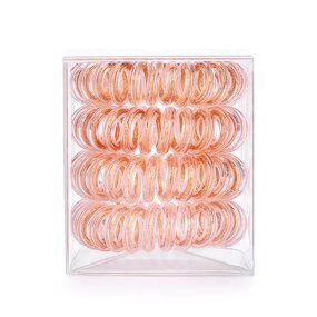 Hair Ties Manufacturer - Wholesales 4pcs/box Metallic Telephone Wire Traceless Spiral Strong Elastic Grip Coil
