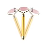 Facial Massager Manufacturer - Vibrating SPA Collection with 24K Gold Bar & Pink Quartz Jade Roller