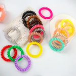 Hair Ties Manufacturer - Wholesales Women Jelly Jewelry 5.5CM Telephone Wire Spiral Coils Elastic