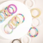Hair Ties Manufacturer - Fashion Rubber Band 5.0cm Fine Transparent Glitter Telephone Wire Elastic Coil