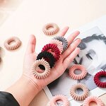 Hair Ties Manufacturer - Customizable Women Fashion Spiraled Rubber Band Telephone Wire Elastic Coil Ring