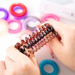 Hair Ties Manufacturer - Wholesales Women's Scrunchies 4cm Curly TPU Telephone Wire Line Elastic Rope