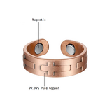 Copper Magnetic Ring - Solid Cross-Adjustable Trendy Finger Jewelry