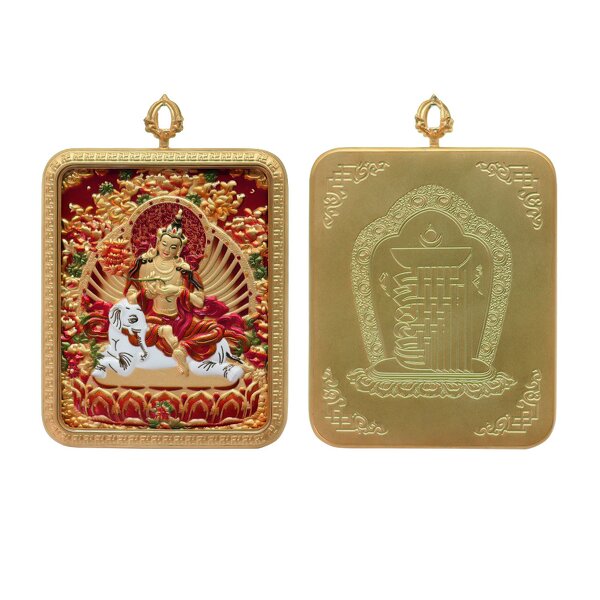 Tibetan Thangka Pendant - Authentic Handcrafted Buddhist Blessing Necklace