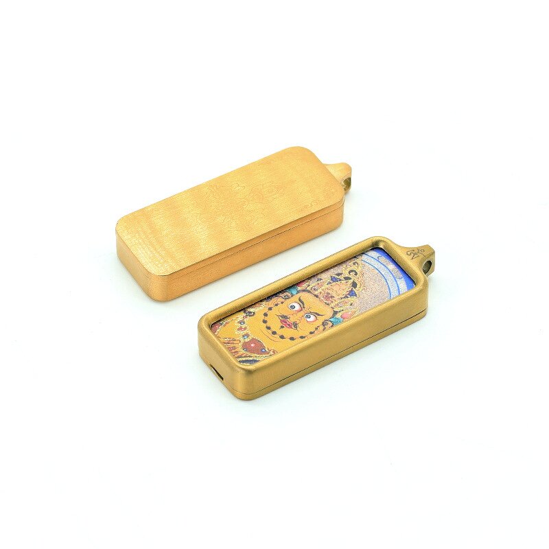 Tibetan Thangka Pendant - Ethnic Buddhist Fortune Wealth Protect Amulet