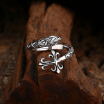 Gothic Cross Couple Rings - 925 Sterling Silver Punk Adjustable Jewelry