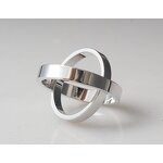 Double Circle Scarf Ring - Elegant Stainless Steel Women Wedding Jewelry