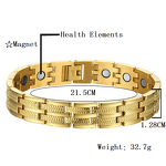 18K Gold Plated Magnetic Bracelet - Hot Sell Steel Men Women Fashion Jewelry