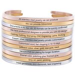 Inspirational Cuff Bangle - Personalized Custom Logo Stainless Steel Jewelry