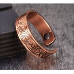 Copper Magnetic Cuff Ring - Antique Retro Adjustable Men Women Jewelry
