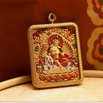 Tibetan Thangka Pendant - Authentic Handcrafted Buddhist Blessing Necklace