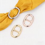 Stainless Steel Scarf Ring - Simple Gold Plated Ellipse Corner Knotting Tool