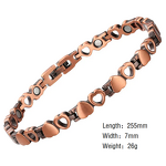 Copper Magnetic Anklet - 99.9% Love Heart Tennis Women Foot Jewelry