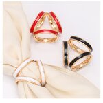 Stainless Steel Scarf Ring - Simple Gold Plated Ellipse Corner Knotting Tool