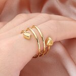 Copper Magnetic Snake Ring - 99.99% Wire Heart Gold Plated Trendy Jewelry