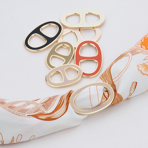 Enamel Scarf Ring - Custom Stainless Steel O Ring Wedding Gift Buckle