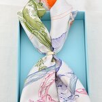 Enamel Scarf Buckle - Custom Stainless Steel Women Wedding Gift Ring