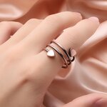 Copper Magnetic Snake Ring - 99.99% Wire Heart Gold Plated Trendy Jewelry