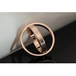 Double Circle Scarf Ring - Elegant Stainless Steel Women Wedding Jewelry