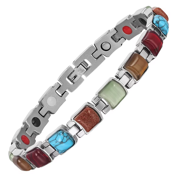 Vintage Gemstone Bracelet - Custom Magnetic Therapy Fashion Jewelry