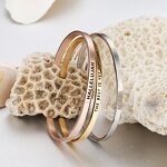 Inspirational Cuff Bangle - Personalized Custom Logo Stainless Steel Jewelry