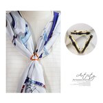 Enamel Scarf Clip - Custom Gold Plated Three Circles Wedding Buckle