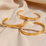 Zircon Cuff Bangle - 18K Gold Plated Adjustable Star Women Jewelry