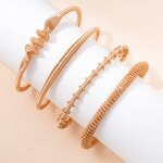 Cuff Bracelet for Women - 18K Gold Plated Waterproof Twisted Spring Jewelry