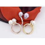 Pearl Scarf Buckle Ring - Malaysia Silk Hijab Wedding Party Jewelry