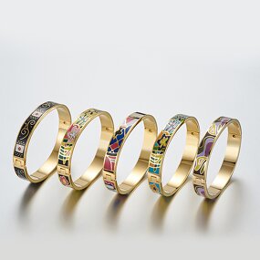 Enamel Bangle for Women - Custom High Quality Stainless Steel Jewelry