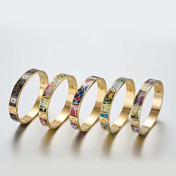 Enamel Bangle for Women - Custom High Quality Stainless Steel Jewelry