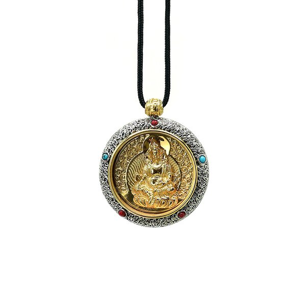 Relief Thangka Pendant - Spinning Buddhist Luck Wealth Men Women Jewelry