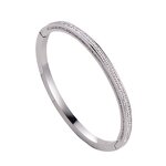 Zircon Cuff Bangle - Trendy 18K Gold PVD Plated Stainless Steel Jewelry