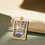 Buddha Thangka Pendant - Tibetan Oriental Religious Charm Men Women Jewelry