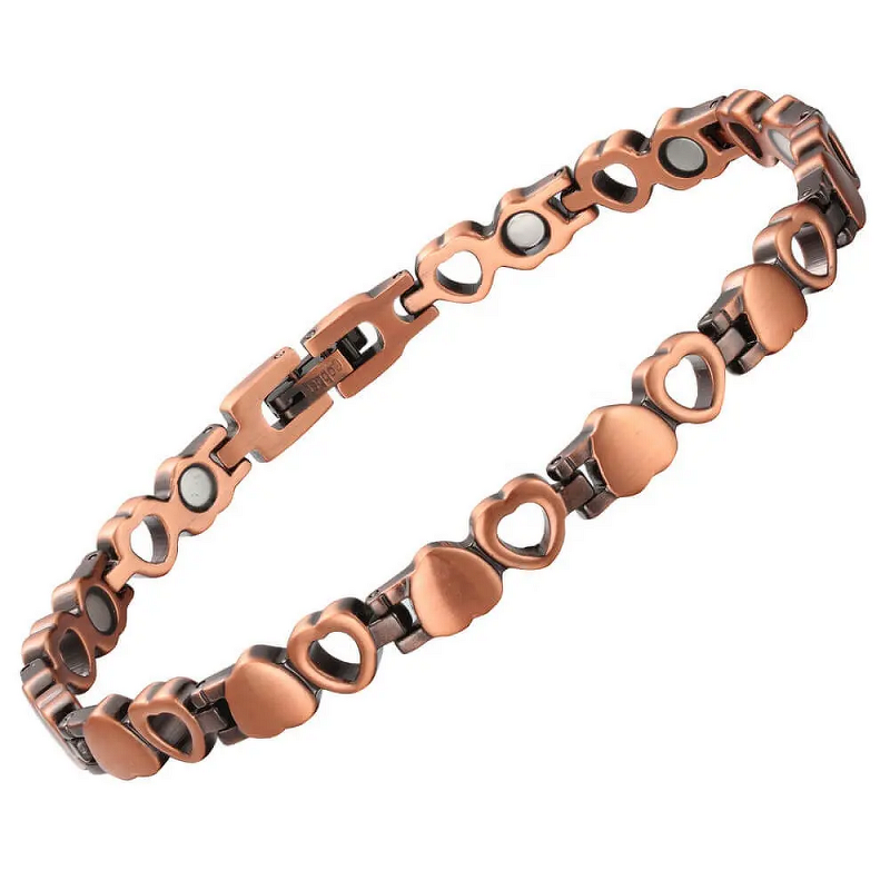 Copper Magnetic Anklet - 99.9% Love Heart Tennis Women Foot Jewelry